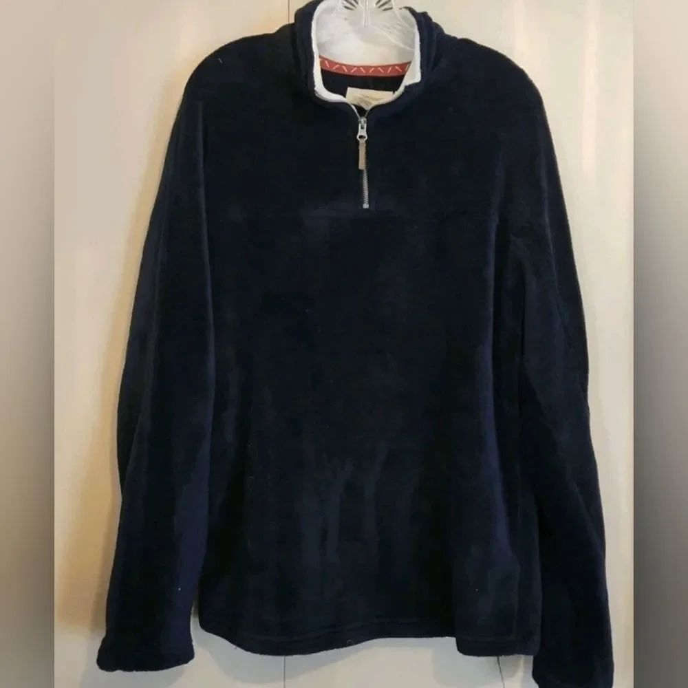 O7 Ruff Hewn 100% Polyester 1/4 Zip Soft Furry Navy Shirt